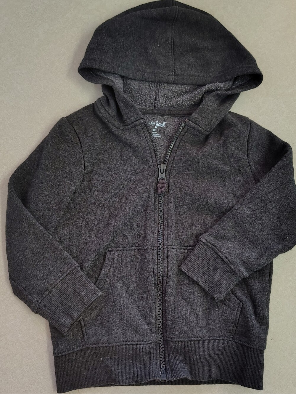 Cat & Jack Toddler Fall Hoodie Full Zip Grey 3T Like New With Tags